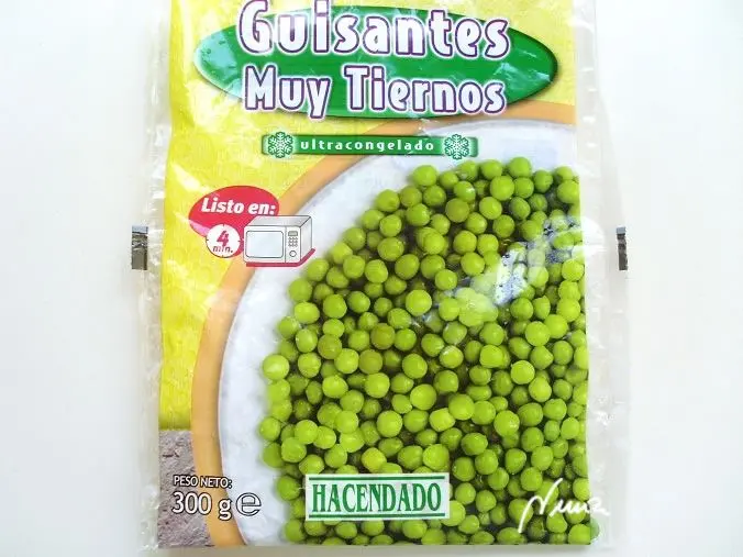 Guisantes con jamón serrano: ingredientes
