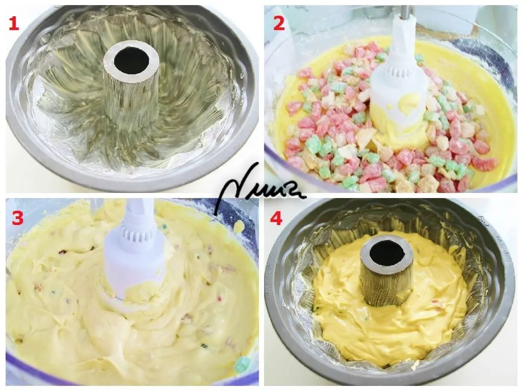 Cake de frutas, paso 3: Preparar el molde: