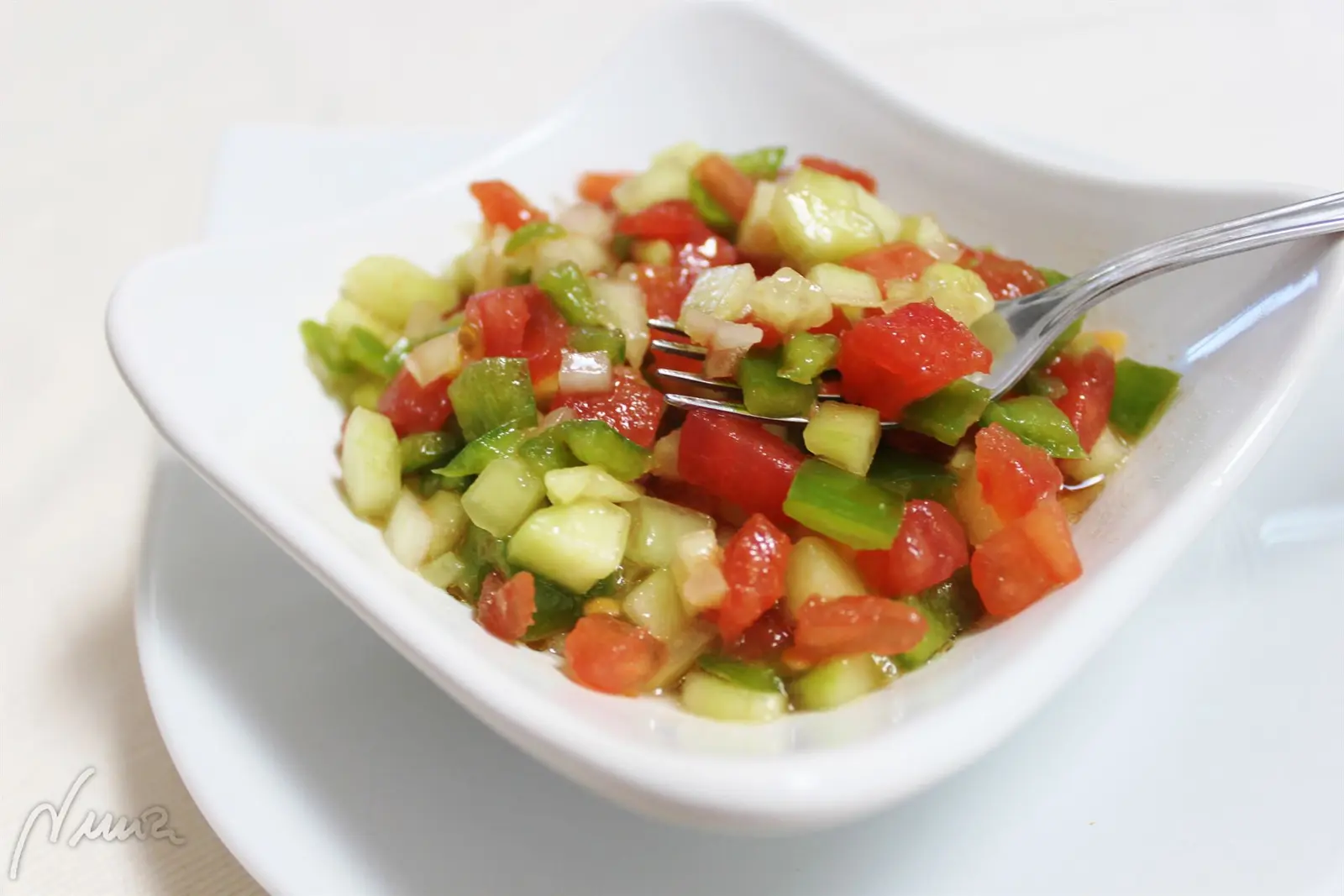 Picadillo de verano, elaboración: Meter el cuenco en la nevera hasta el momento de servir.