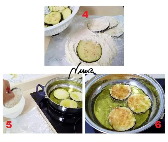 Berenjenas fritas crujientes, paso 14: Freír las rodajas por ambas caras y colocarlas sobre papel absorbente. 6-