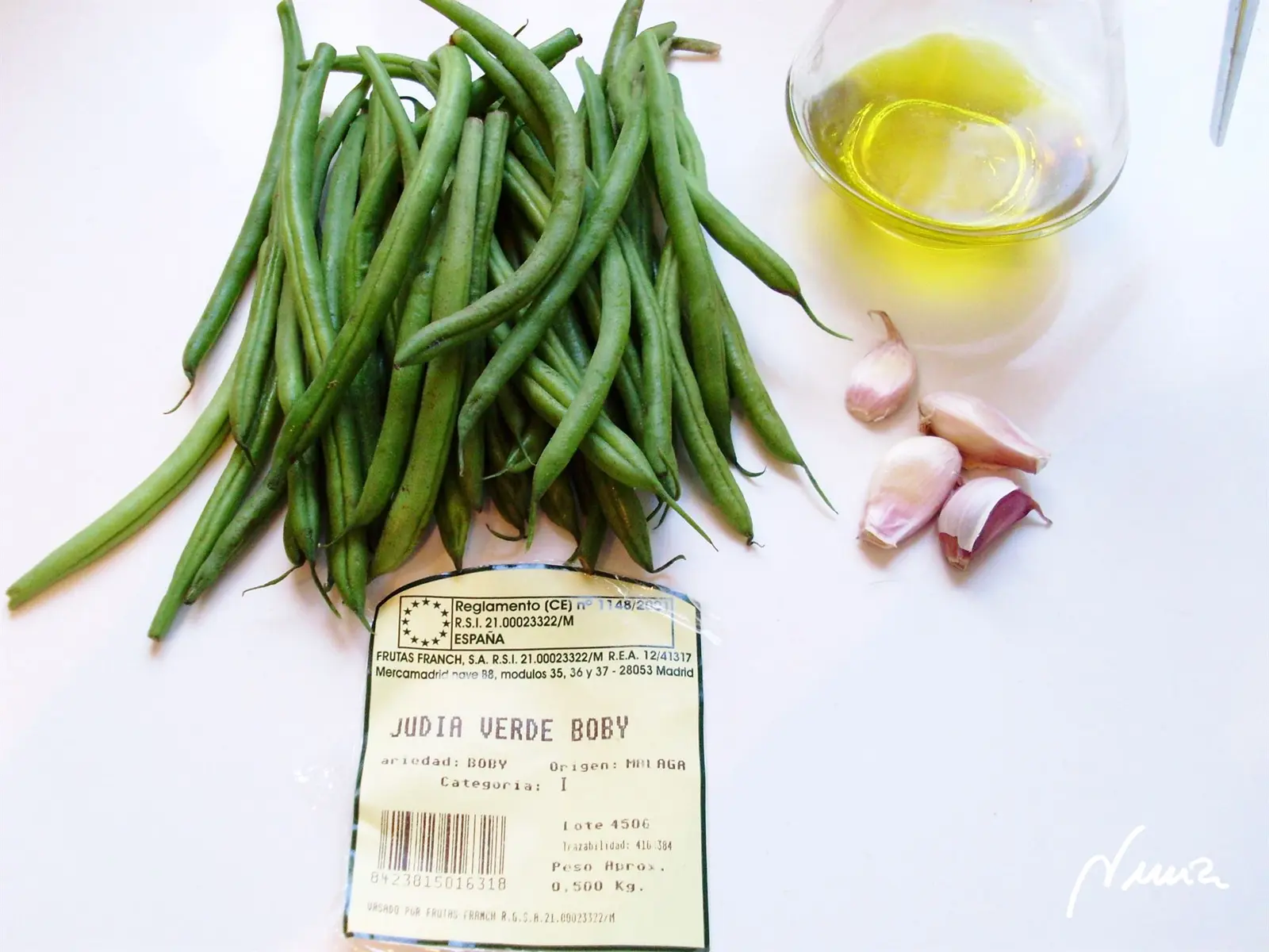 Judías verdes al ajillo: ingredientes