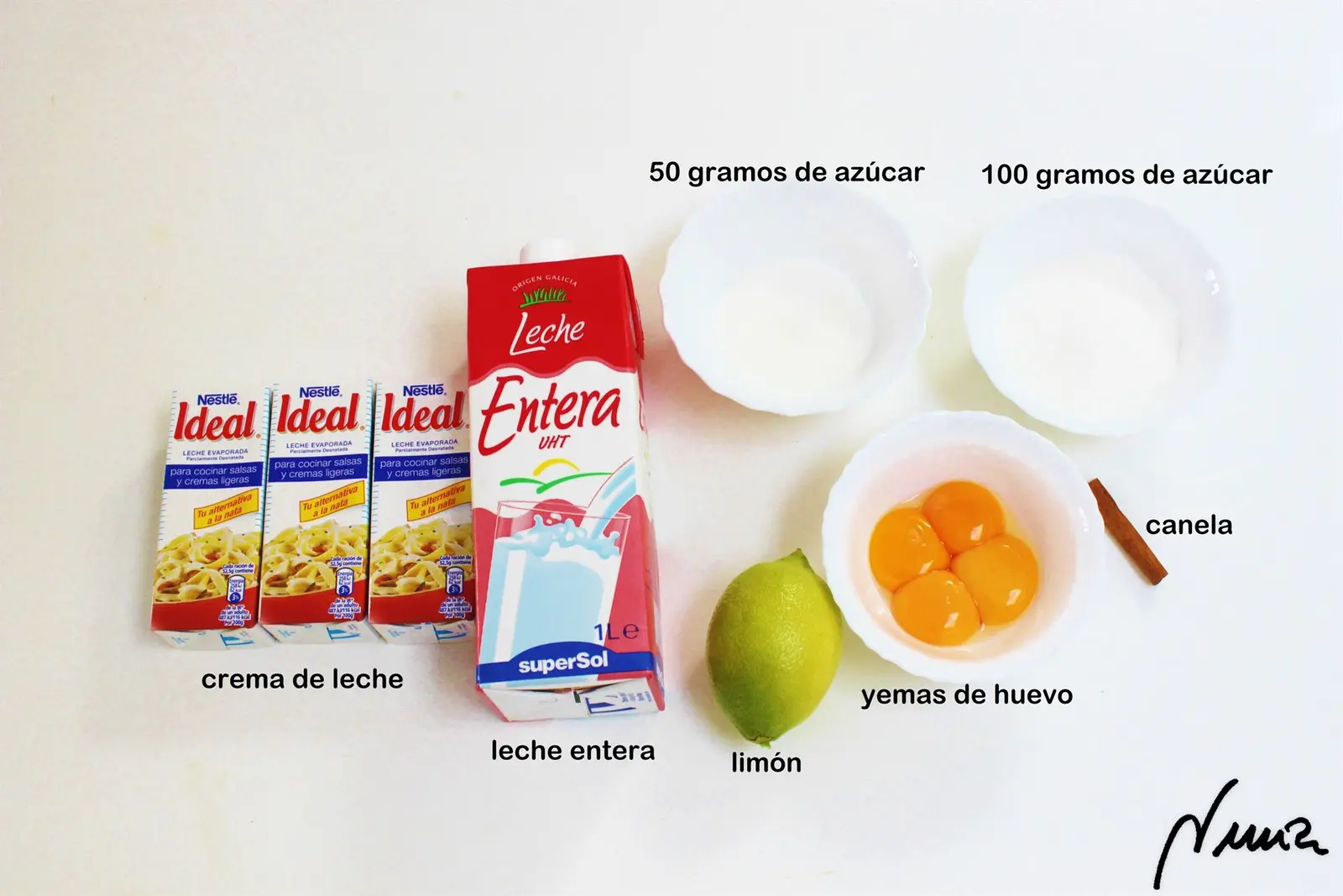 Crema catalana: ingredientes