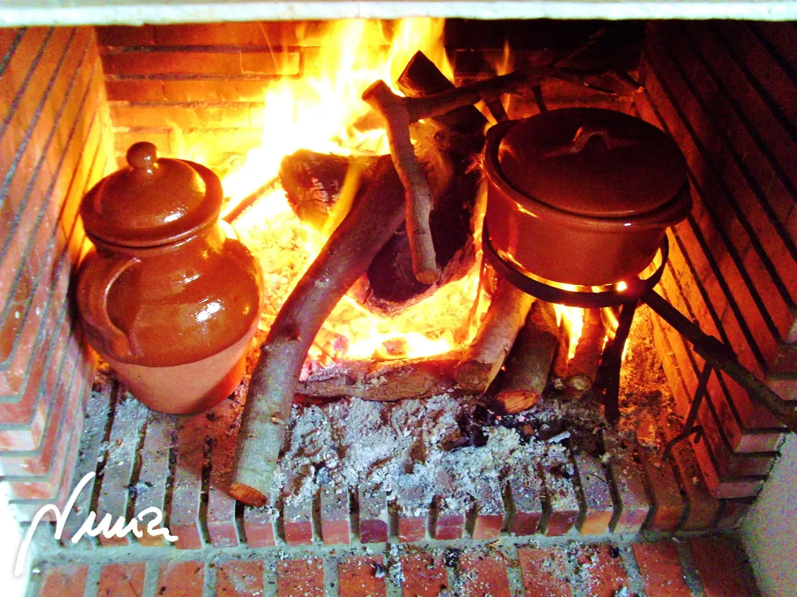 Cocido de leña, paso 14: - En la cacerola ancha: la sopa de fideos.