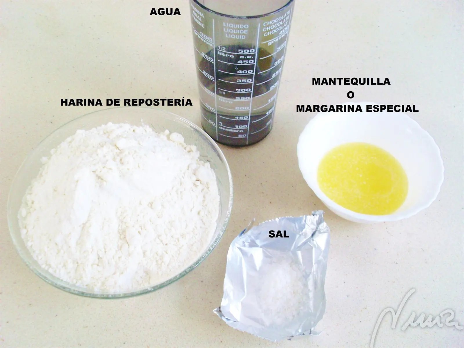 Masa de hojaldre: ingredientes