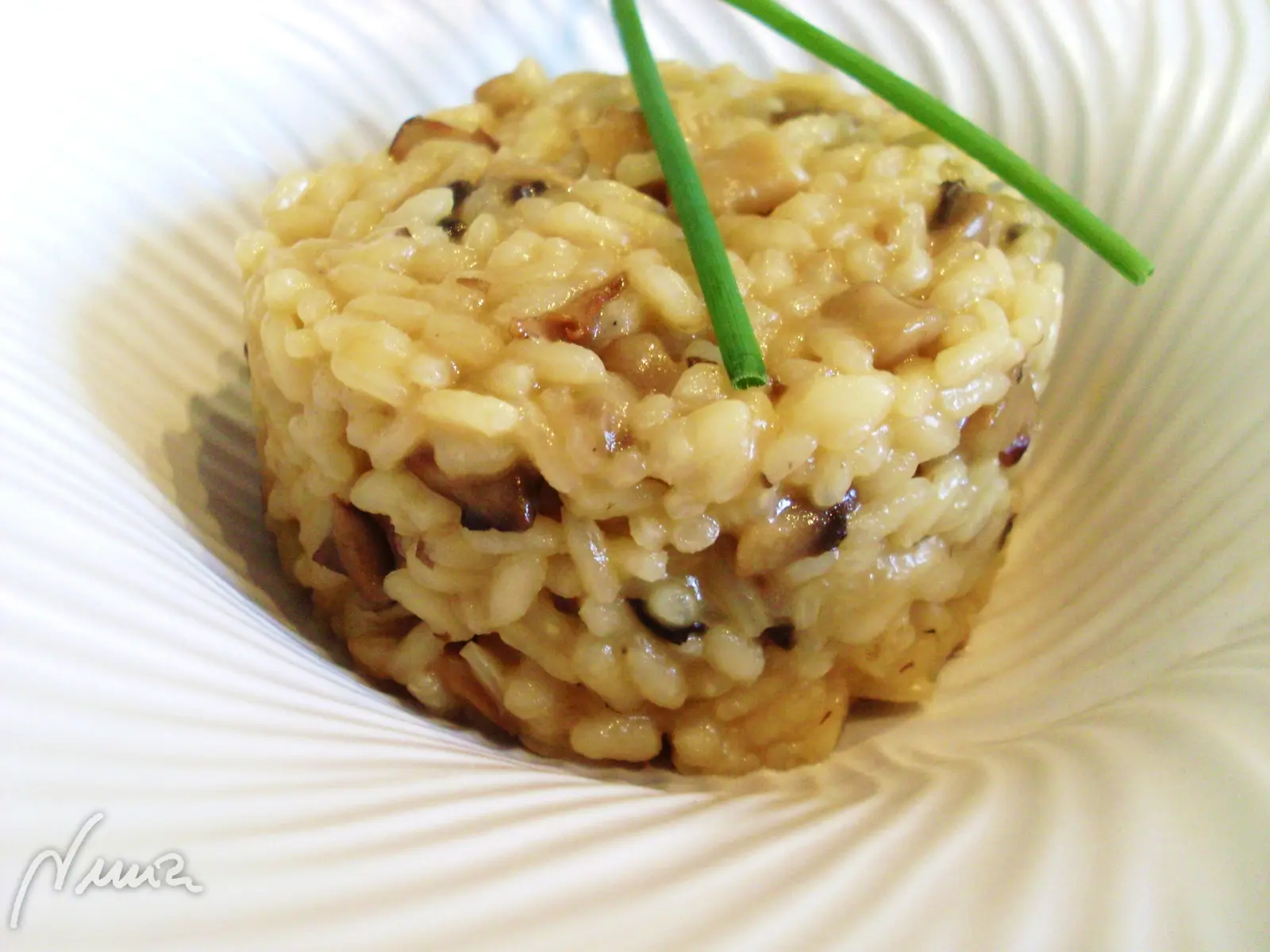 Arroz meloso con setas (risotto con setas), paso 18: A los 18 minutos apagar el fuego y seguir removiendo durante 2 minutos más: