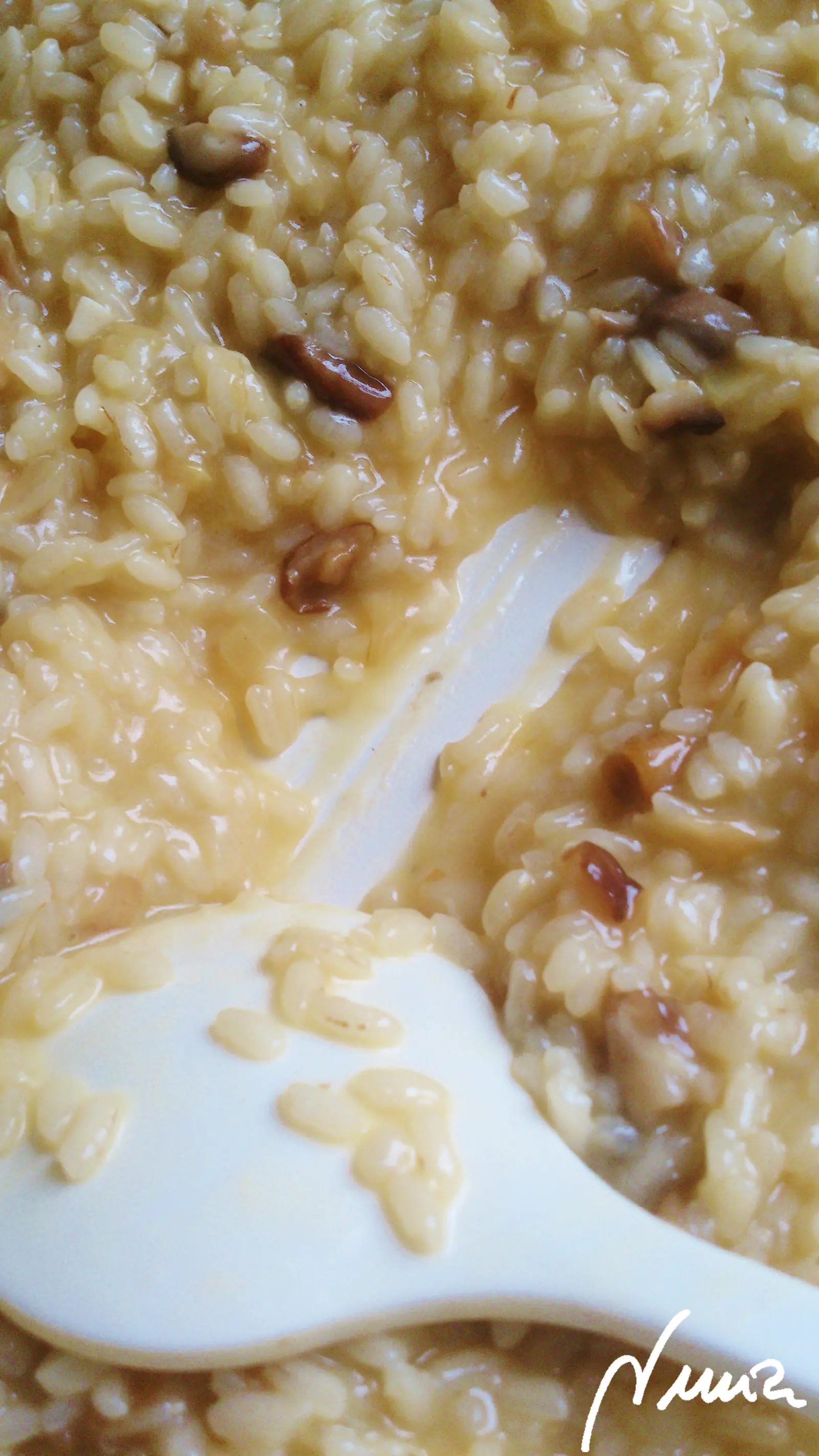 Arroz meloso con setas (risotto con setas), paso 18: A los 18 minutos apagar el fuego y seguir removiendo durante 2 minutos más: