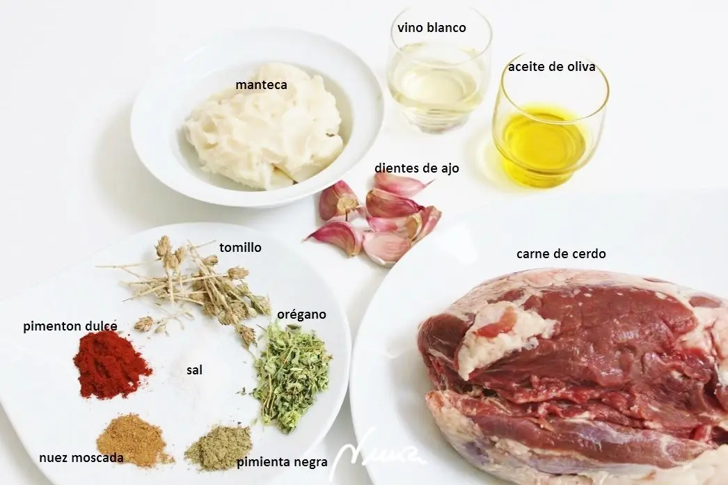 Zurrapa de cerdo: ingredientes