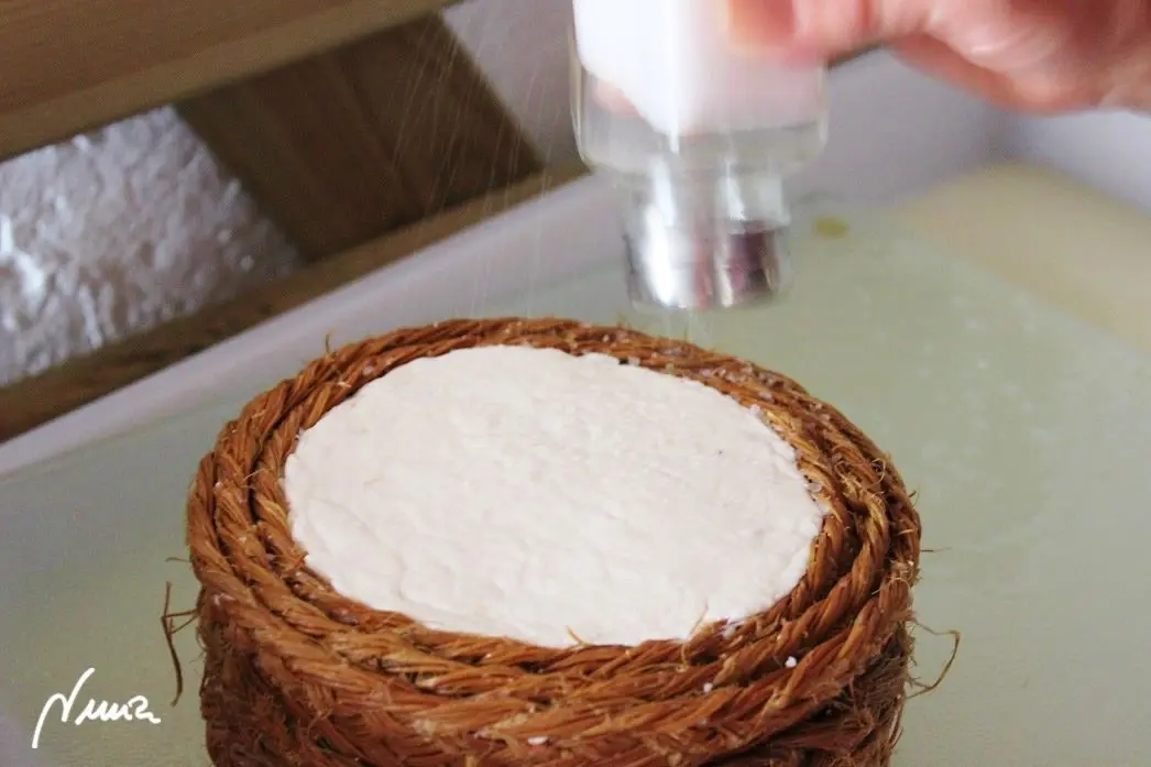 Queso fresco de vaca, casero, proceso paso a paso, paso 27: Ahora es el momento de espolvorear sal fina por ambas caras, en el caso de que no se…