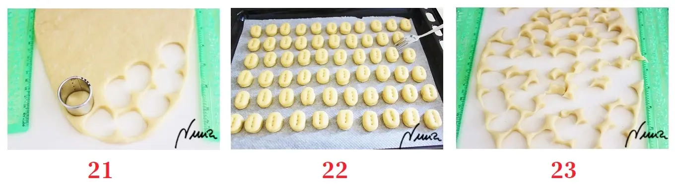 Galletas de Inca, elaboración: 23 º - TIRAR la masa sobrante.
