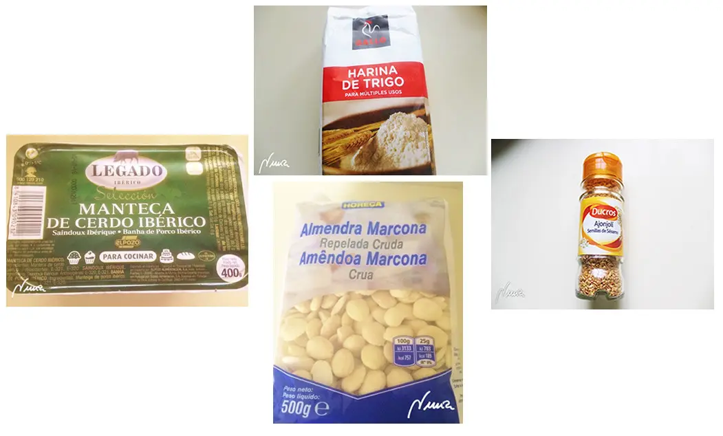 Polvorones del Espíritu Santo (de almendra): ingredientes