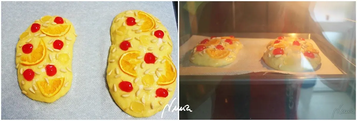 Coca de San Juan, paso 9: Meter la bandeja en el nivel medio-bajo del horno: