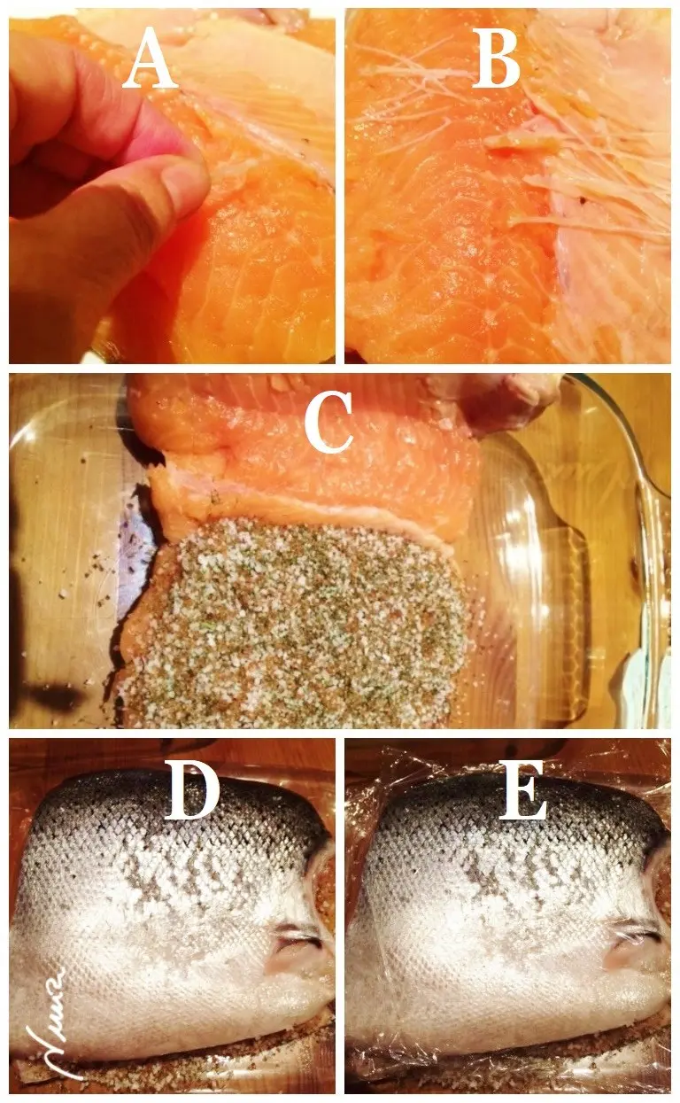 Salmón marinado, paso 3: Comenzar a prepararlo: