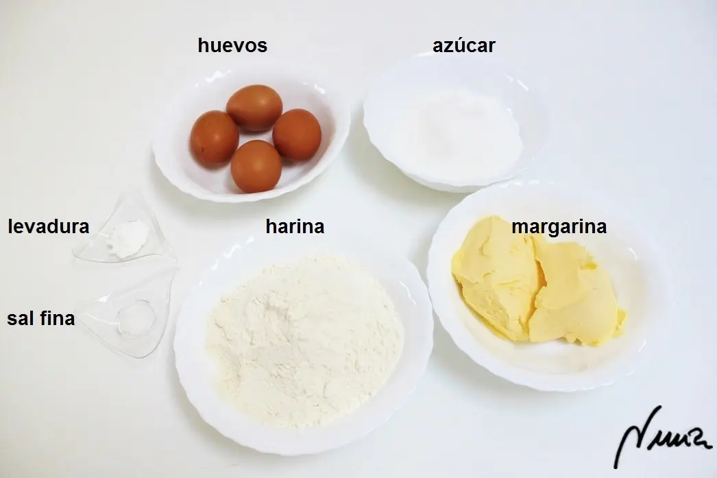 Masa base para cakes o bizcochos: ingredientes