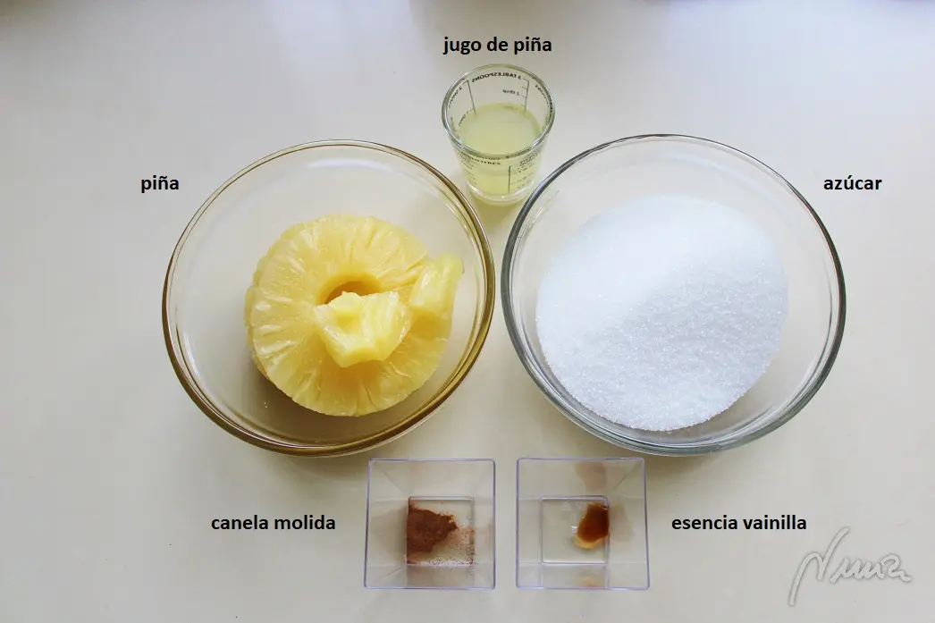 Confitura de piña: ingredientes