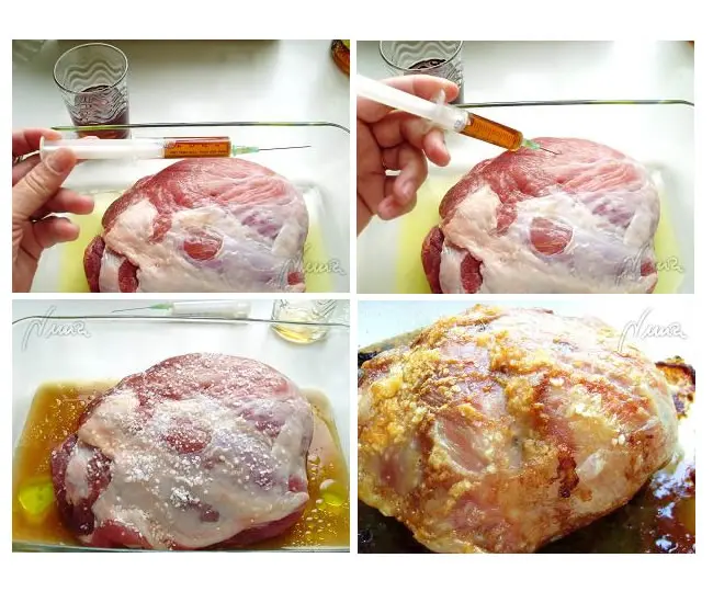 Brazuelo al horno, paso 5: salar abundantemente la superficie de la capa de grasa y pimentar al gusto