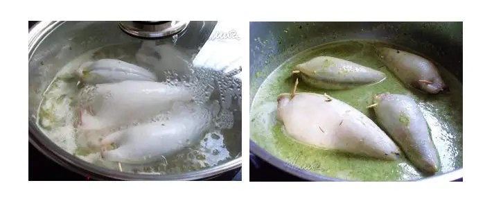 Calamares rellenos de espinacas y piñones, paso 11: dejar cocer a fuego lento durante 1 hora 30 minutos, hasta que los calamares estén…