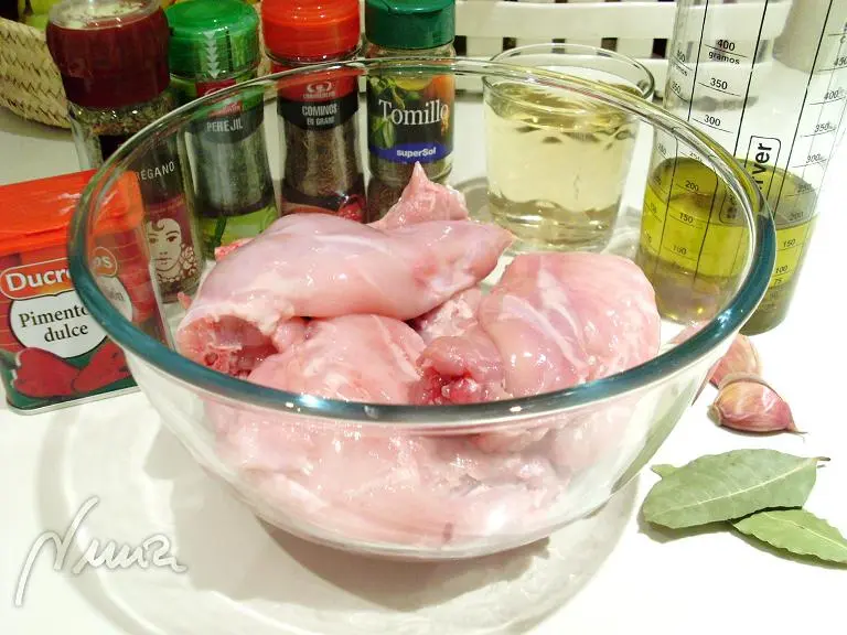 Conejo en salmorejo: ingredientes