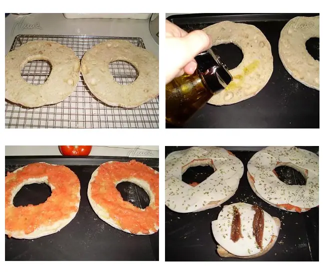 Pizzas sencillas en rosca de pan, paso 8: servir muy caliente.